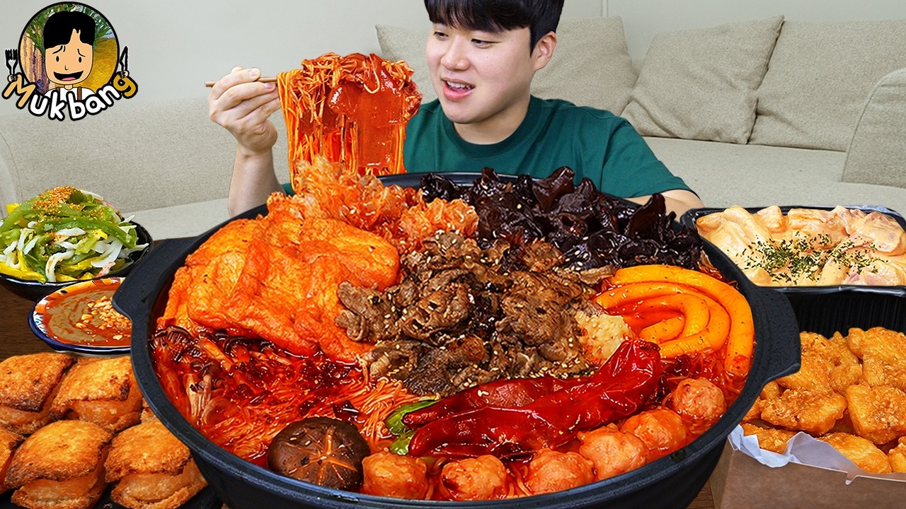 ASMR MUKBANG | Crispy Fried Chicken, Malatang, tteokbokki korean food eating sound !