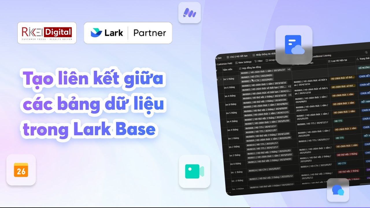 Hướng dẫn tạo liên kết giữa các bảng dữ liệu trong Lark Base
