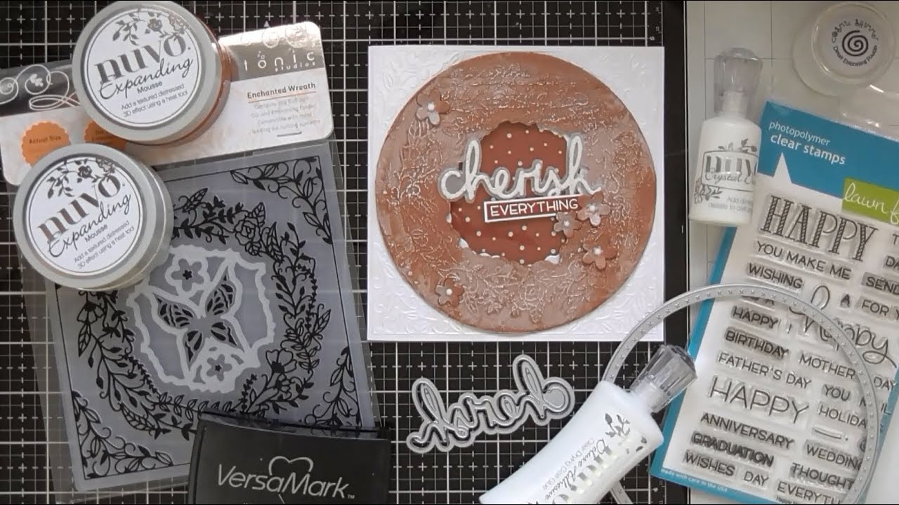 CRaFTi Advent Day 6 - Cherish Nuvo Expanding Mousse with Tonic Die Embossing Folders :D