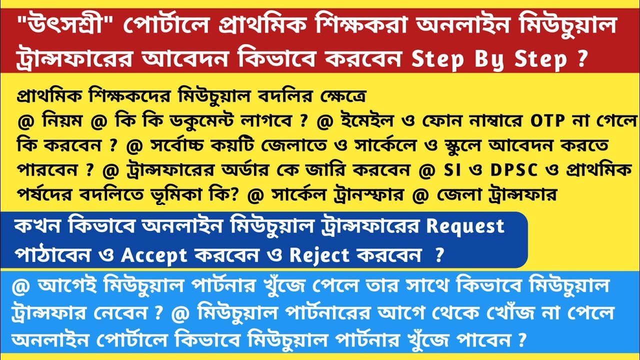 |How To Apply Primary Teacher Online Mutual Transfer|Utsashree|Distict|Inter|General Transfer|Intra|