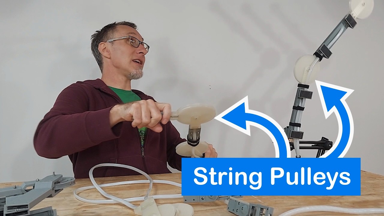 String pulleys for robot arm mechanics update