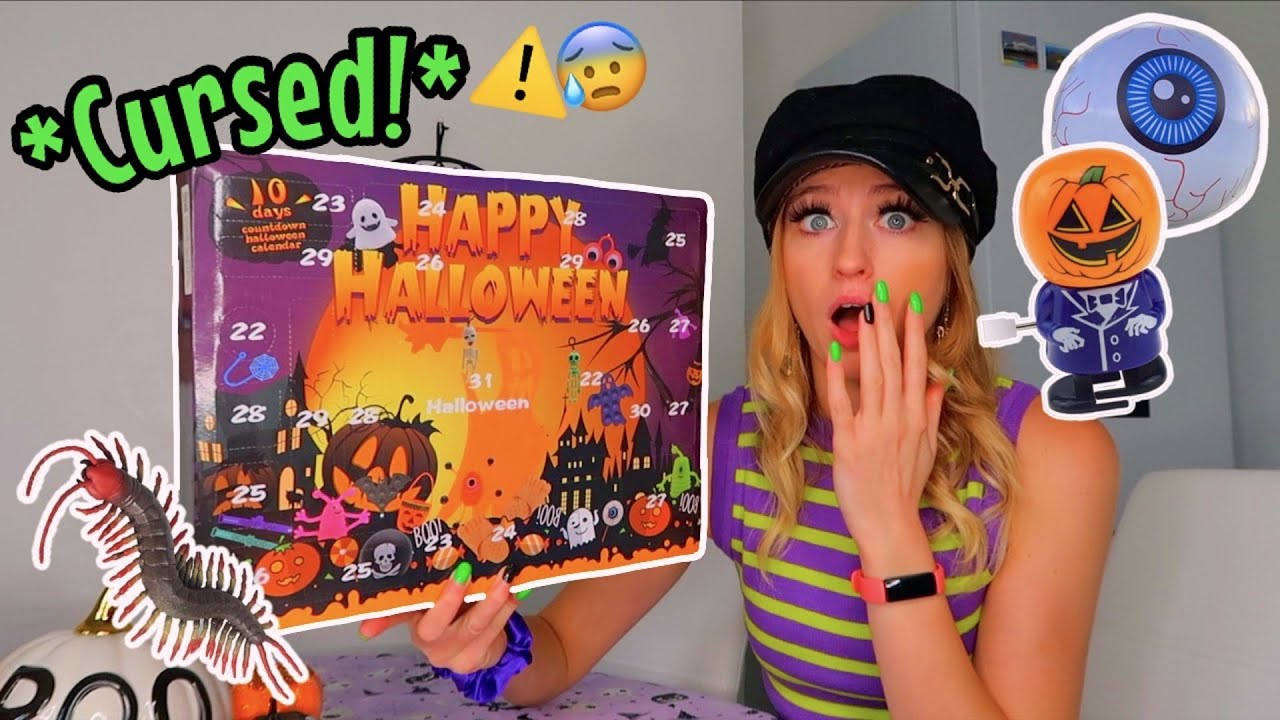 UNBOXING A *CURSED* MYSTERY HALLOWEEN FIDGET ADVENT CALENDAR!!😰👻 *24 MYSTERY BOXES!🎁💀😳*