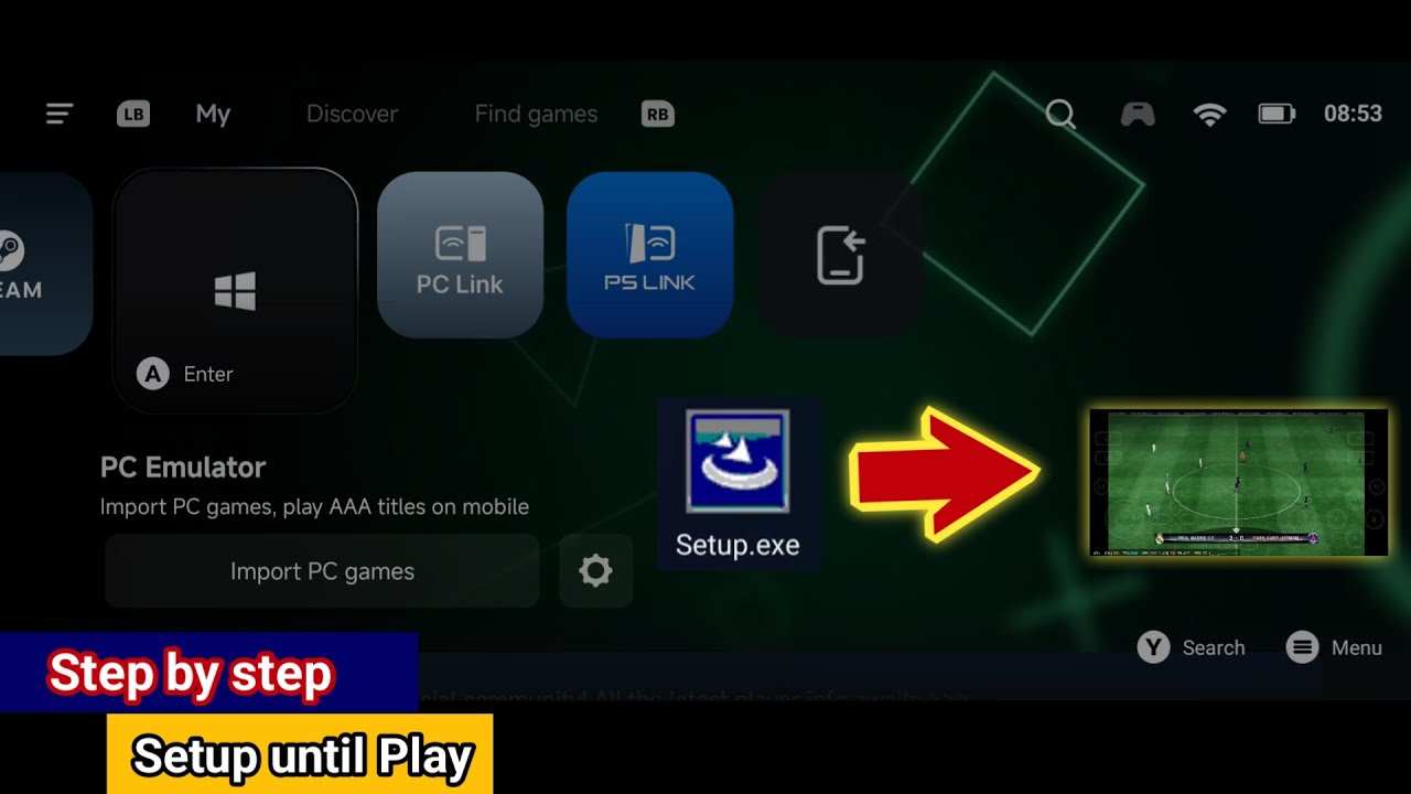 Как установить игры с GameHub, включая завершение установки.