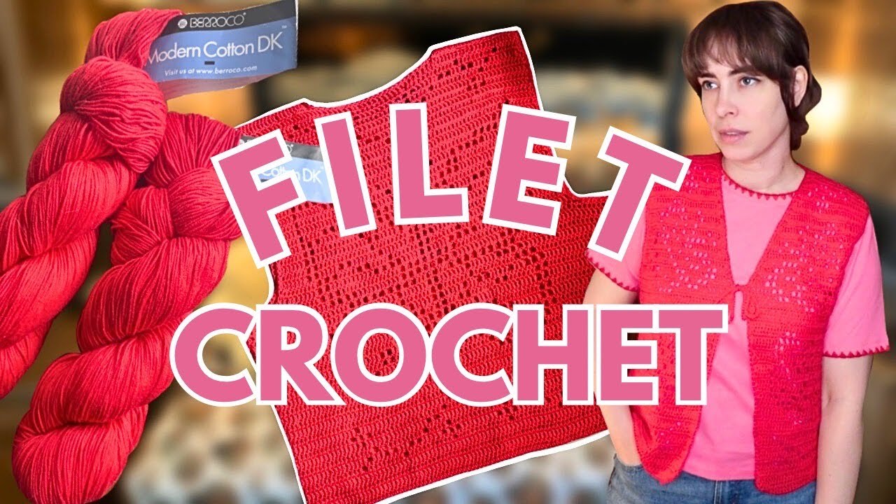 trying FILET CROCHET for the first time & making a BUTTERFLY VEST