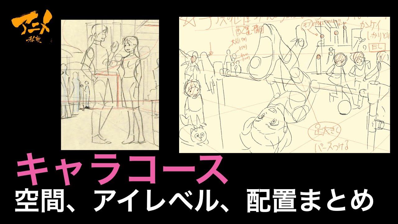 【描き方】キャラコース空間、アイレベル、配置まとめ※後半村ディスコード