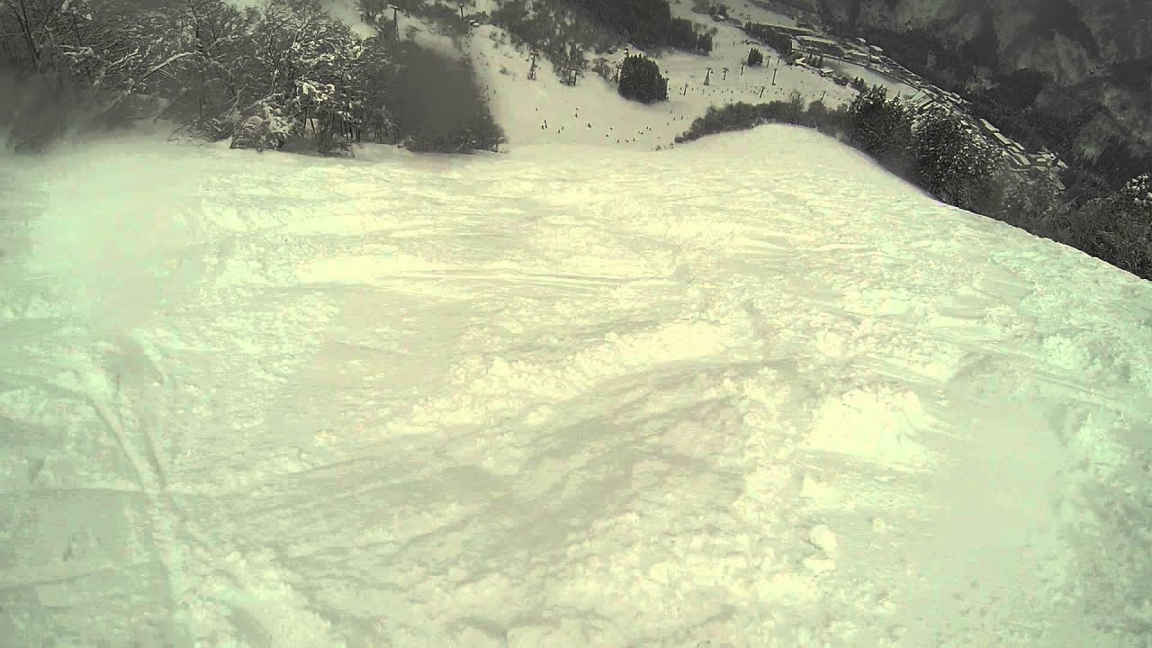 GoPro3 一里野温泉スキー場 頂上から下まで（上級コース側) 2014年1月12日
