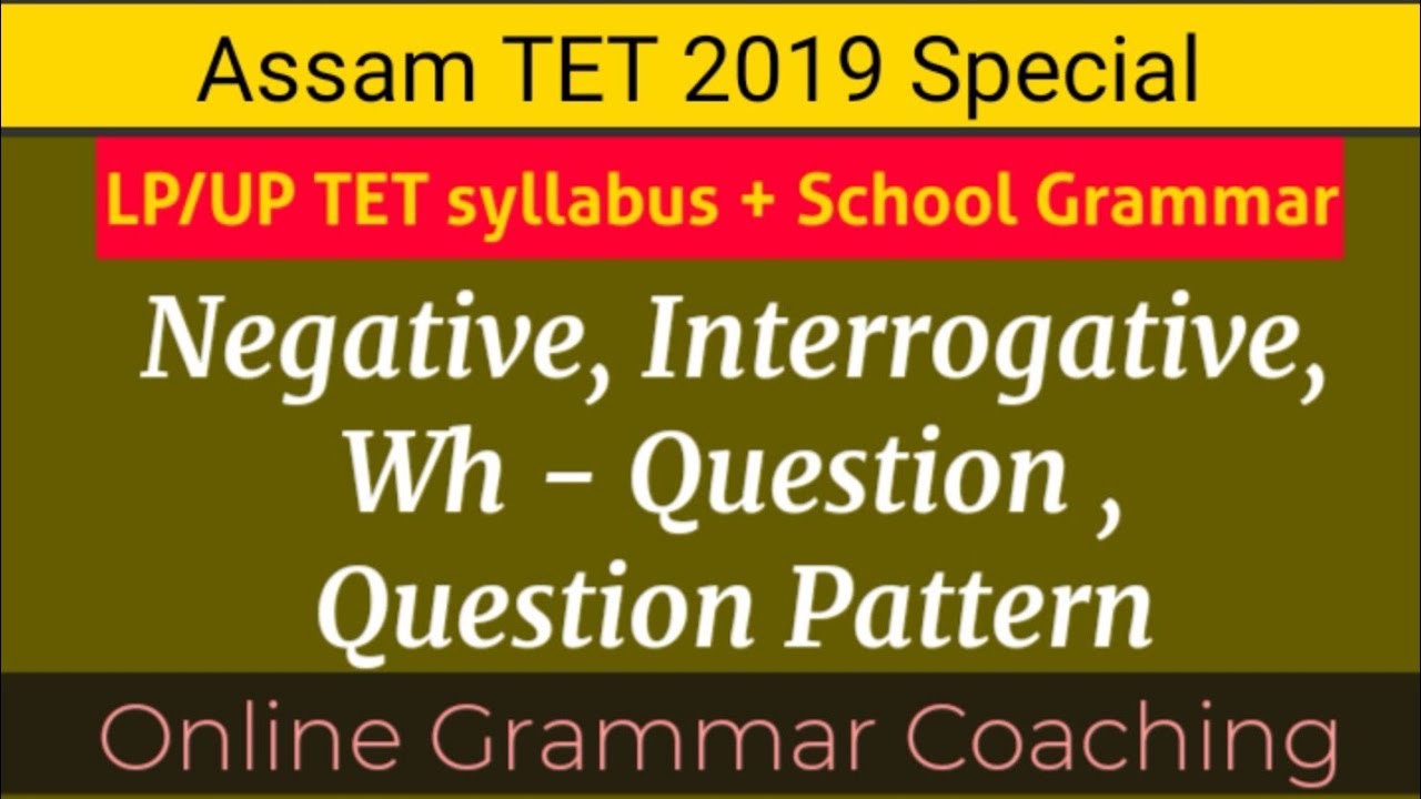 Negative, Interrogative, Wh - Question, Question Pattern l Grammar Gyan : School Grammar from VII...