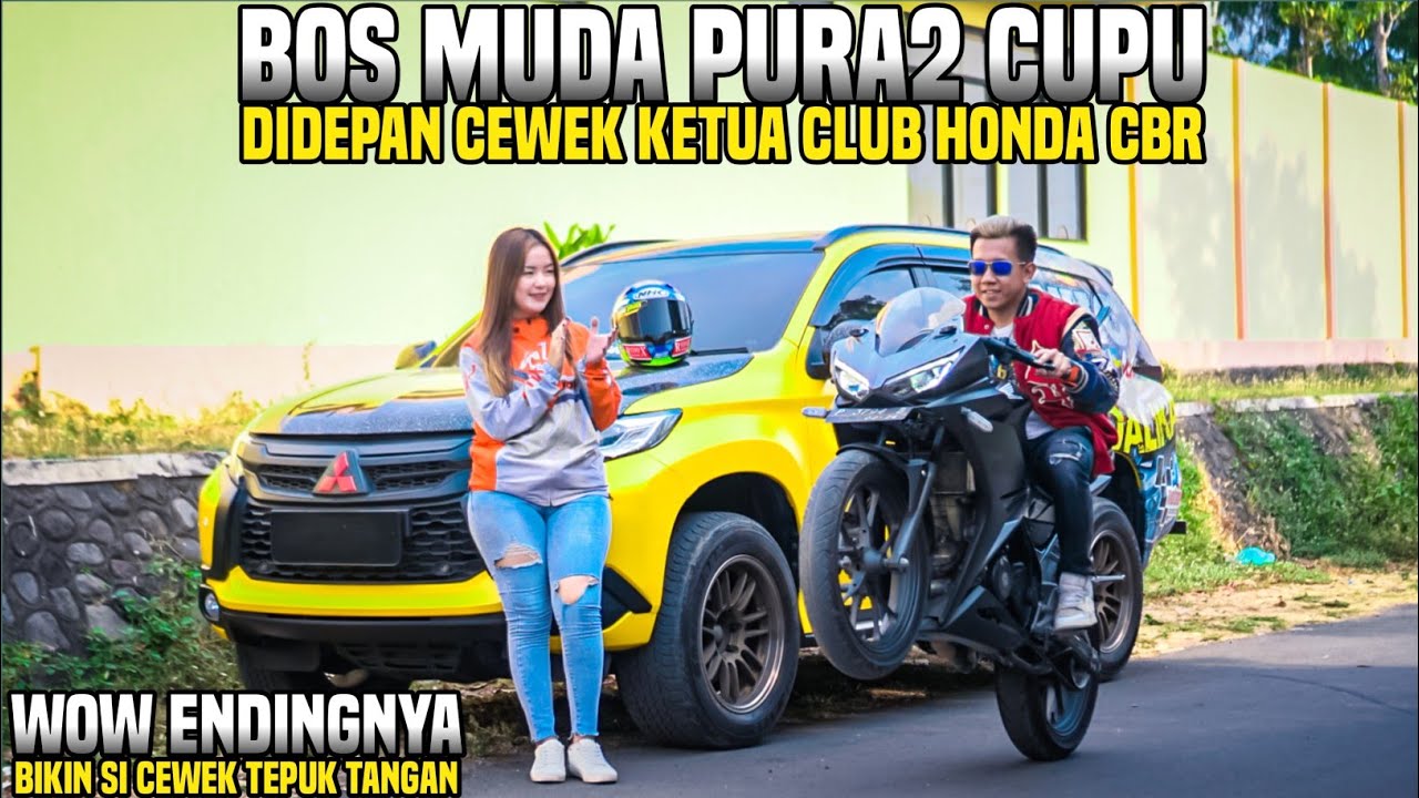 BOS MUDA PURA2 CUPU DIDEPAN CEWEK IDAMANNYA YANG TERNYATA KETUA CLUB MOTOR!! TAPI AKSI BOS MUDA HAHA