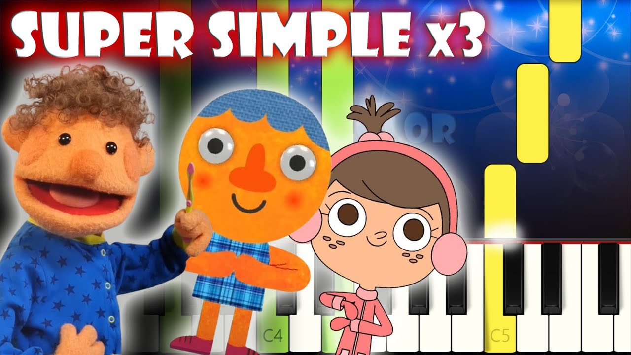 Three Succesfull Super Simple Songs | Piano MIX | Nursery Rhymes Piano Tutorial