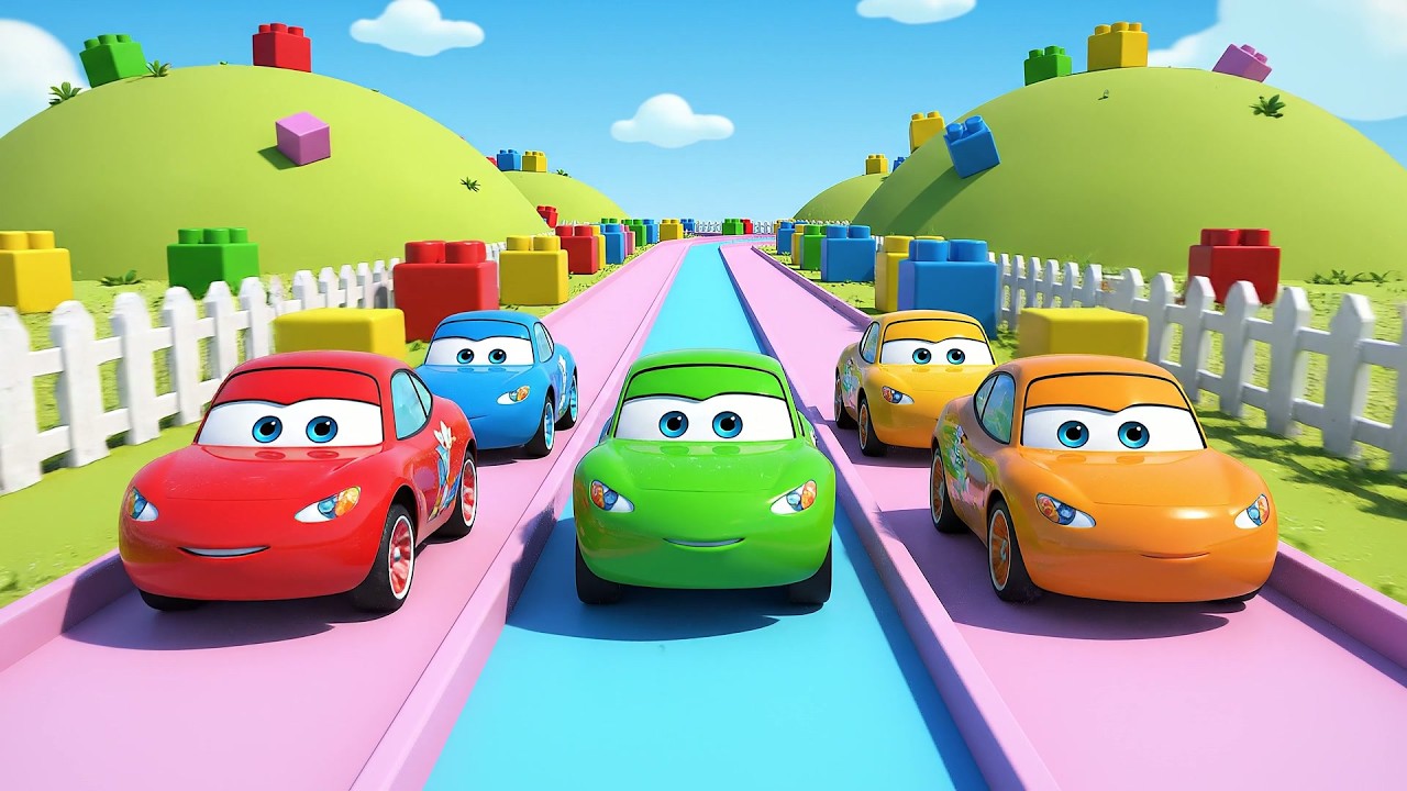 Cinco Pequeños Coches de Juguete Bip Bip Bip | Canciones de Transportes y Rimas Infantiles