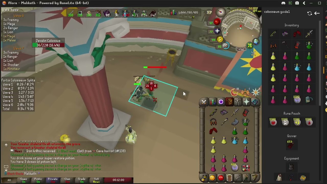 alarah colosseum full run with 150-300ping