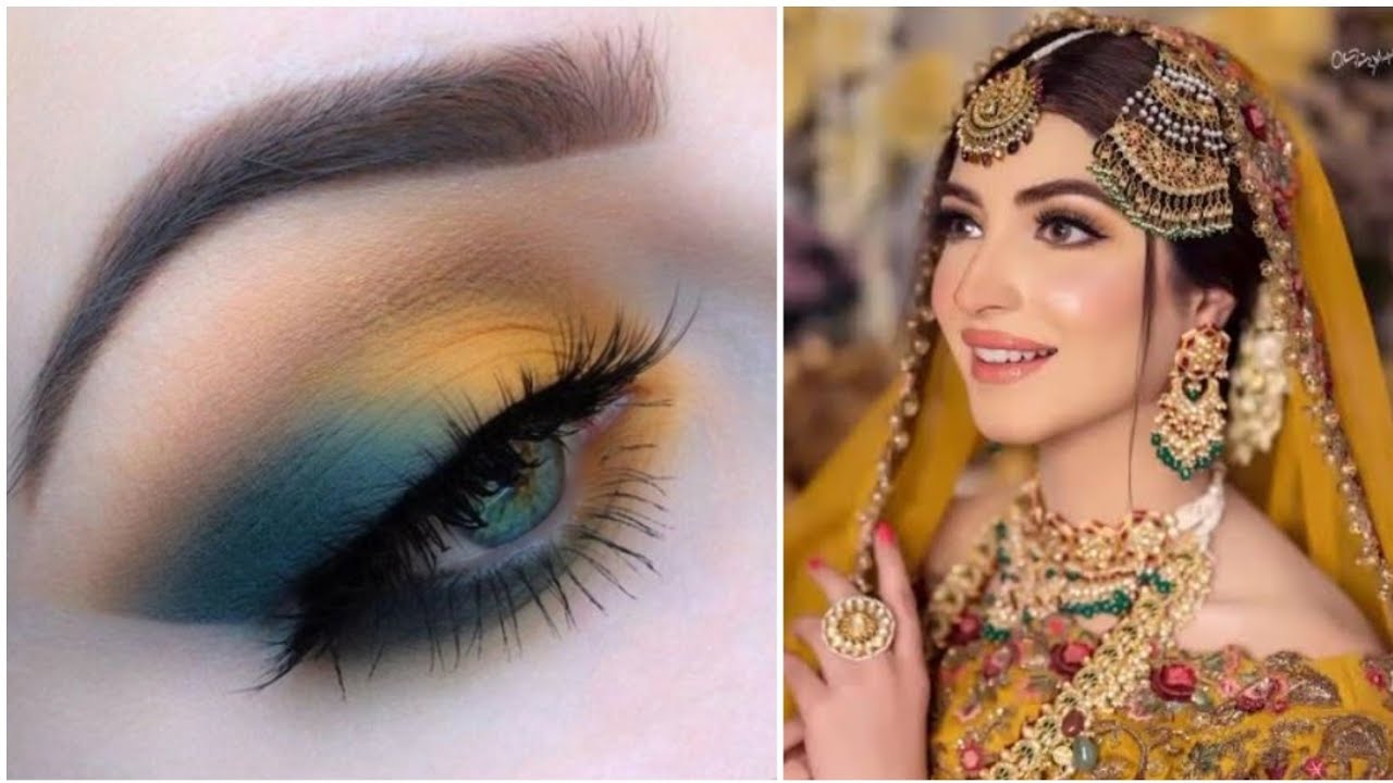 Beautiful Yellow & blue eye makeup tutorial 