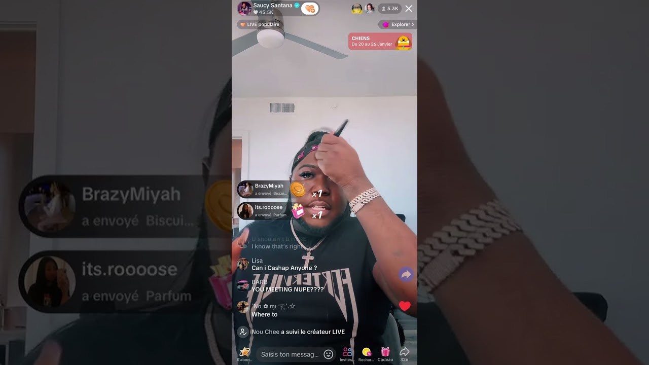 Santana live today, he puts on makeup while he's on the phone with Caresha | tiktok live 1/20/25