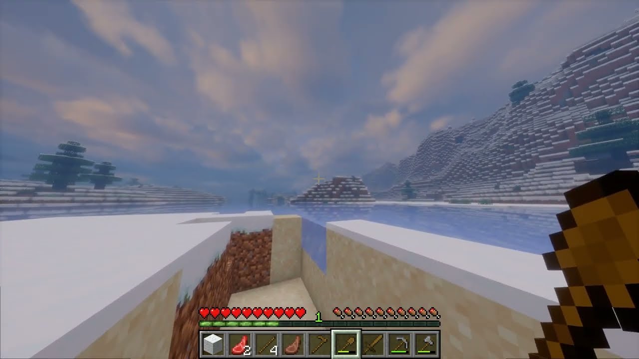 Играем в Minecraft в снежном биоме 2!!!