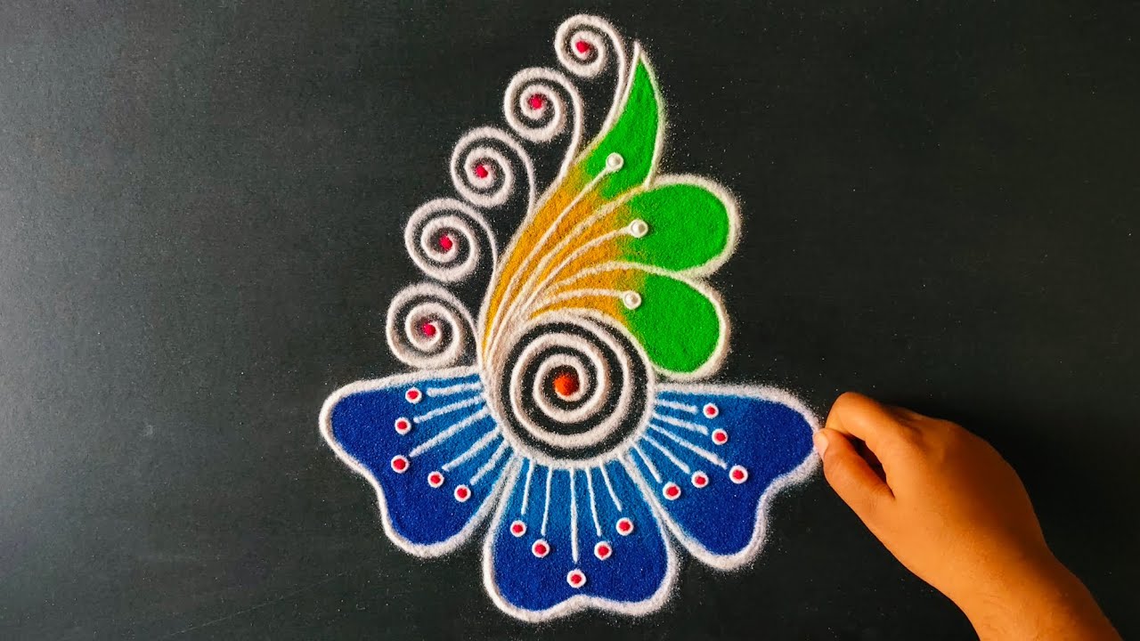 Easy border rangoli designs | Friday rangoli | Simple border muggulu | Daily rangoli | Door rangoli