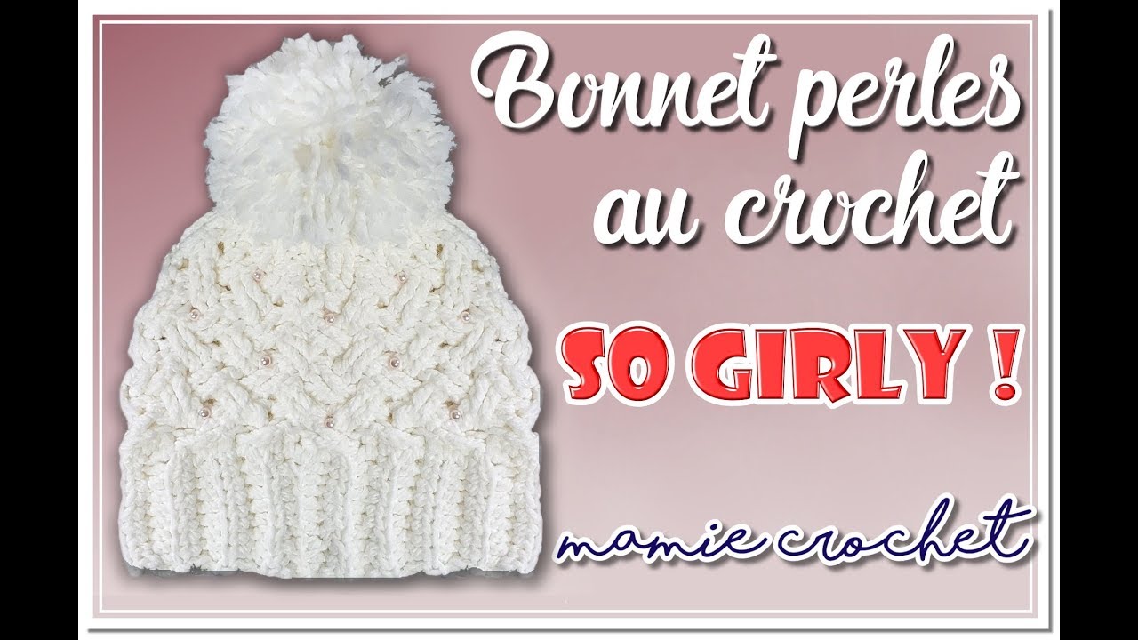 Comment faire un bonnet avec des perles au crochet  tuto, pas à pas, diy  mamie crochet!