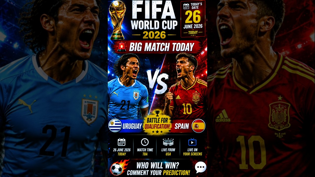 🔥 FIFA World Cup 2026 Today Big Match | Uruguay vs Spain | Big Clash! ⚽