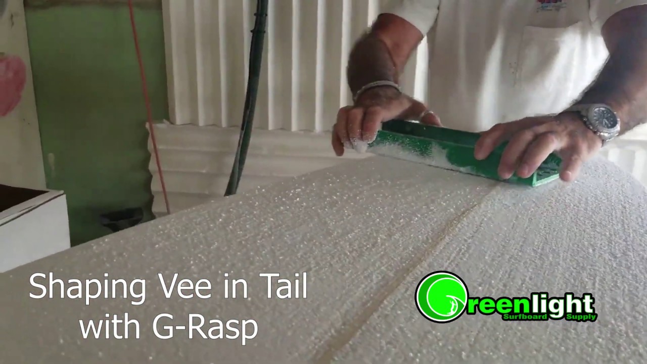 How to Shape a Vee Bottom Contour in Surfboard Tail with Greenlght's G-Rasp