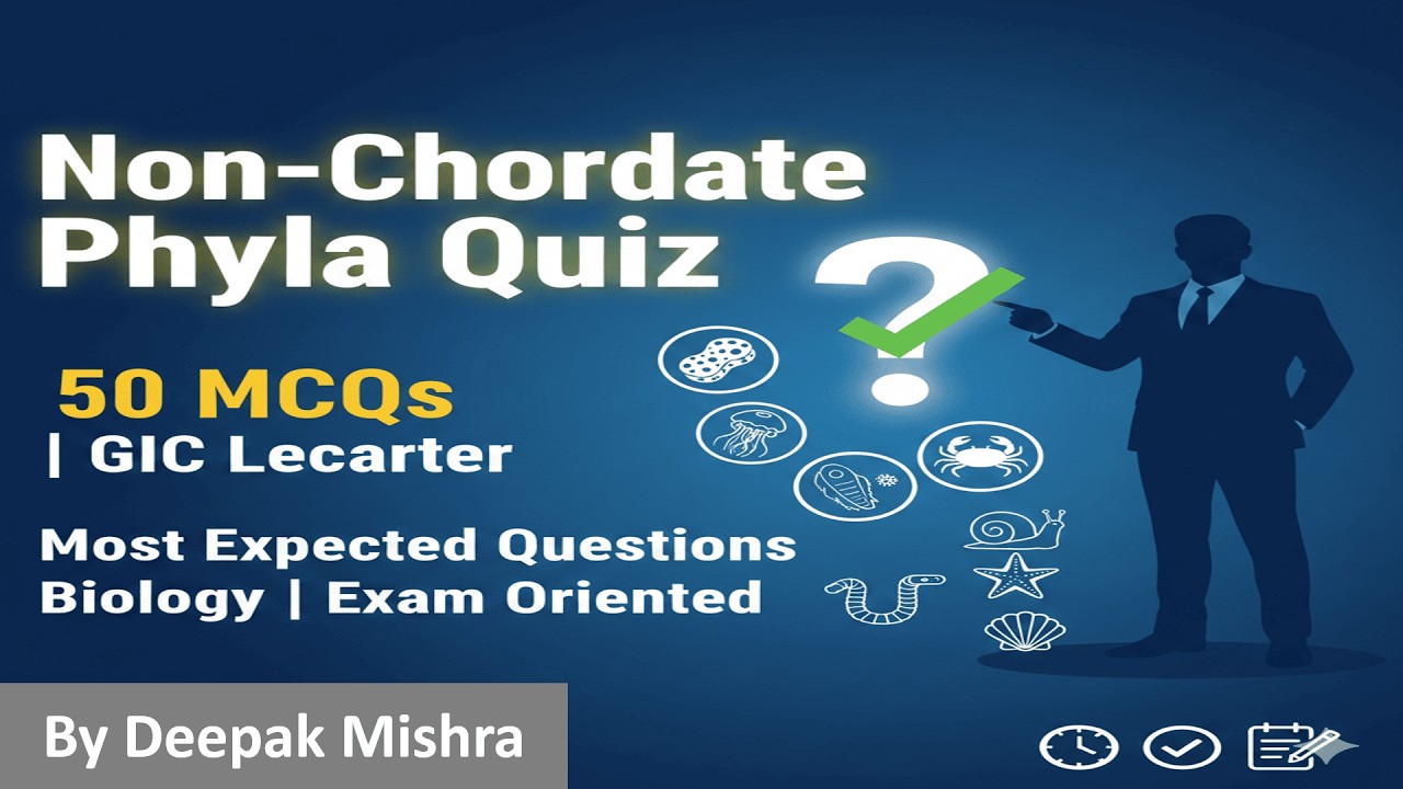 🔥 50 Mcq on Non-Chordate Phyla Quiz – GIC Lecturer Biology Exam Special