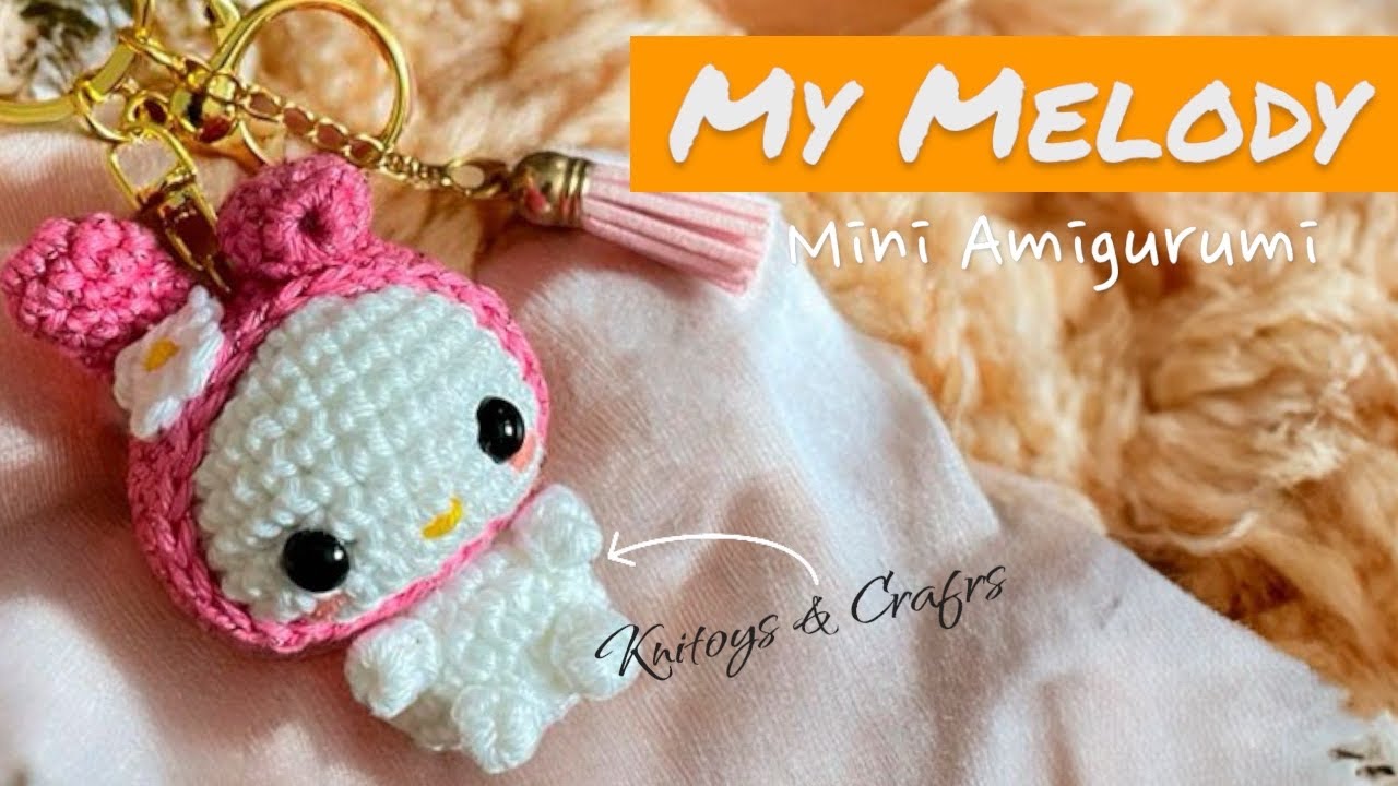 MY MELODY Mini Amigurumi LLAVERO a crochet | Colección Hello KITTY - Parte 1 CABEZA