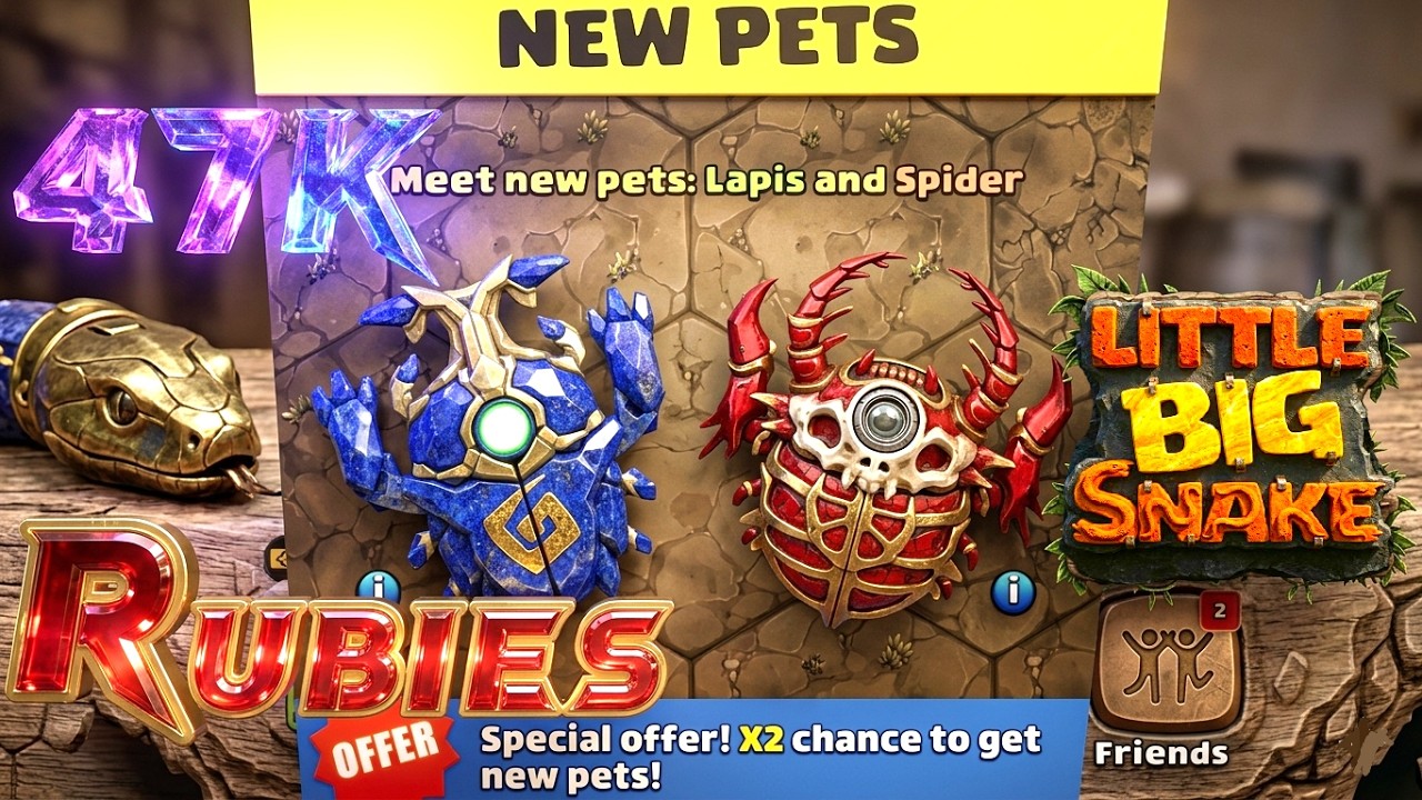 New Pets Opening in 47,000 Rubies Littlebigsnake.io Lapis and Spider