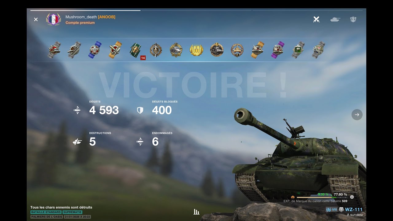 World of tank blitz - WZ-111 : 4,5k damages ; 5 kills