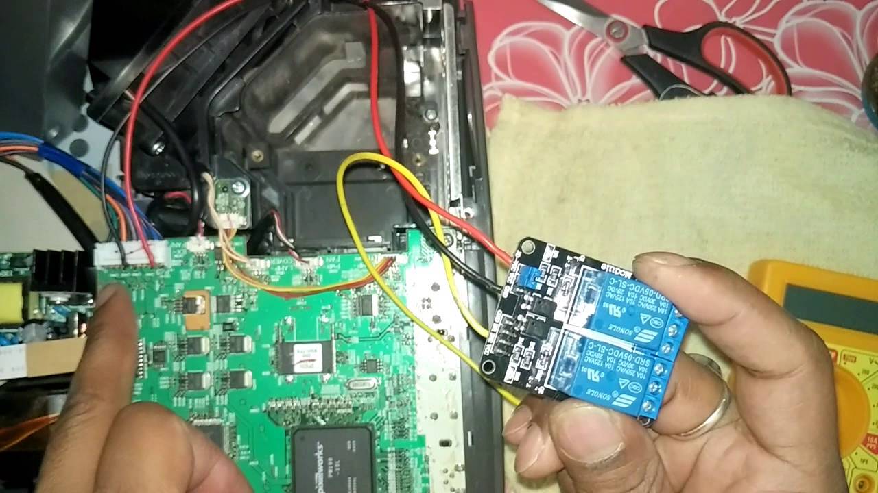 Install 1/2 channel relay switch to Epson Projector to behave LED like the original lamp(part 3)