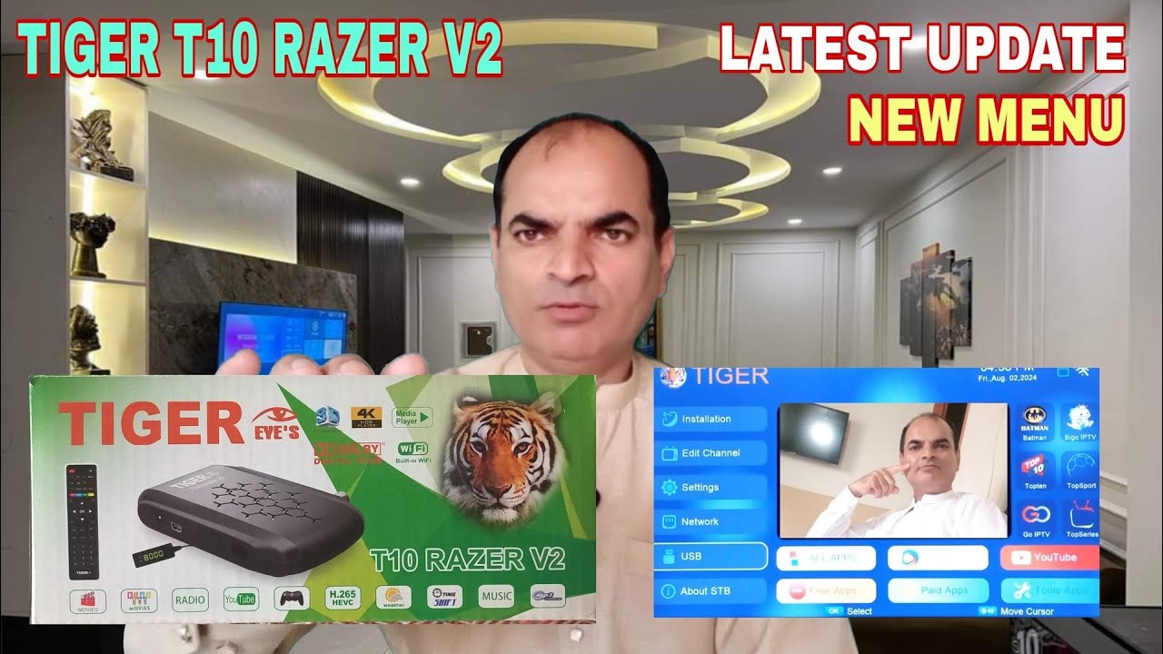 Tiger T10 Razer V2 Eye's Receiver Latest Menu