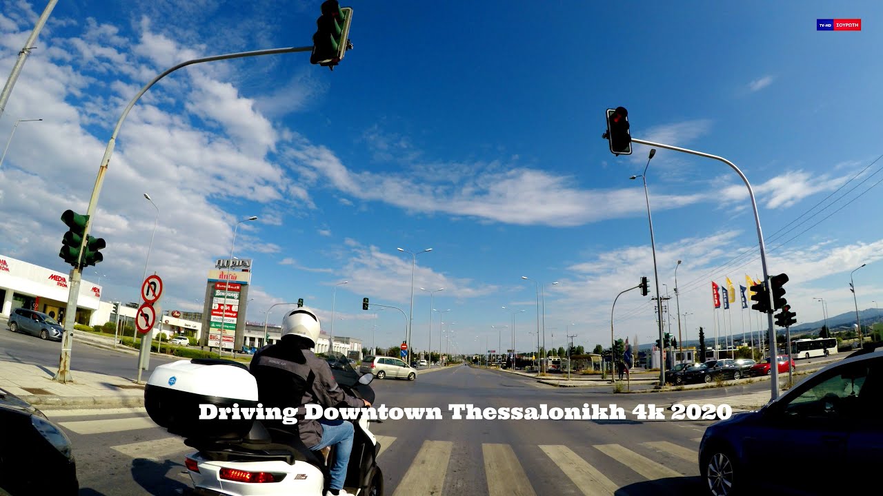 Driving Downtown Thessalonikh 4k 2020