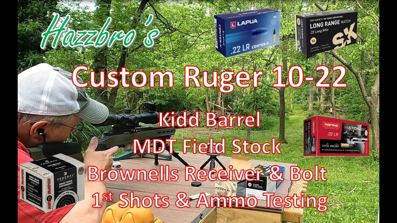 Custom Ruger 10/22 #Kidd Barrel Brownell's Receiver & Bolt #MDT Field stock 1st Shots & Ammo testing