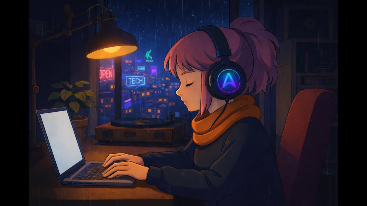 Rainy 90's Aesthetic Lofi ☔ 3 Hours of Chillhop for Focus
