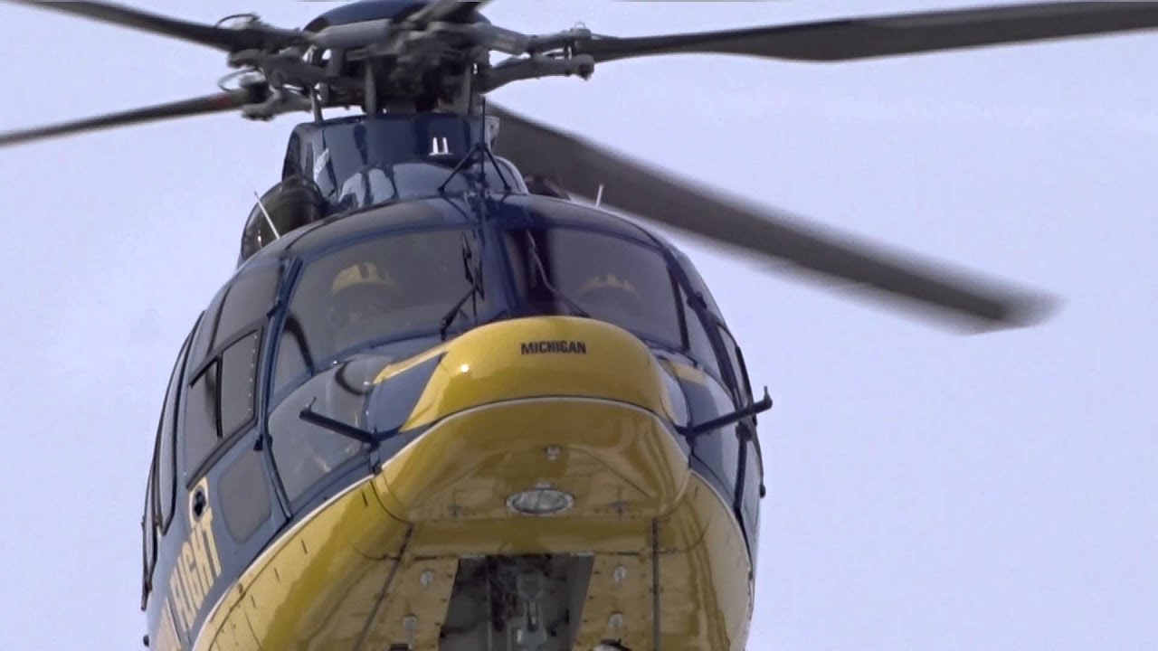 University of Michigan - Survival Flight N156UM taking off this afternoon in the frigid cold!