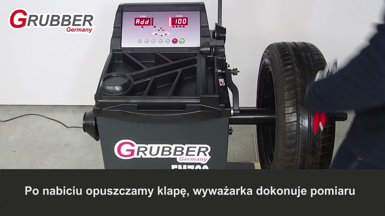 GRUBBER EM760 kalibracja wyważarki