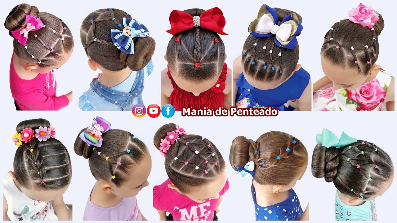 10 Penteados Fáceis com Coque 🥰| 10 Easy Buns Hairstyles for Girls 😍💕