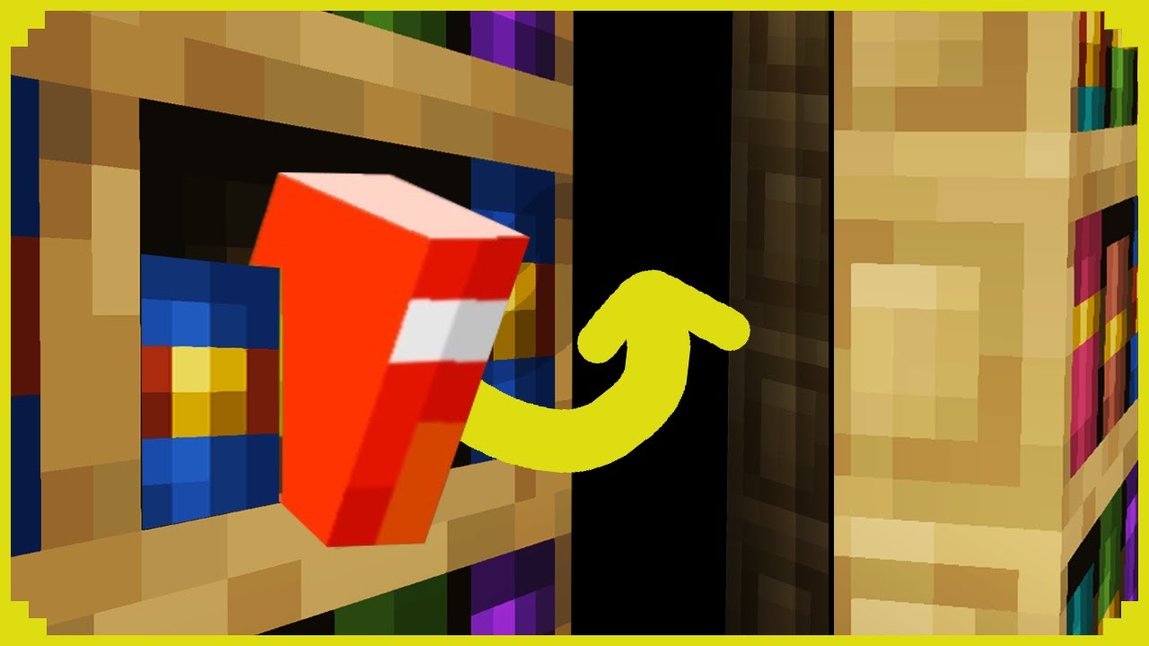 🦊Como fazer uma PORTA SECRETA com ESTANTE DE LIVROS no MINECRAFT
