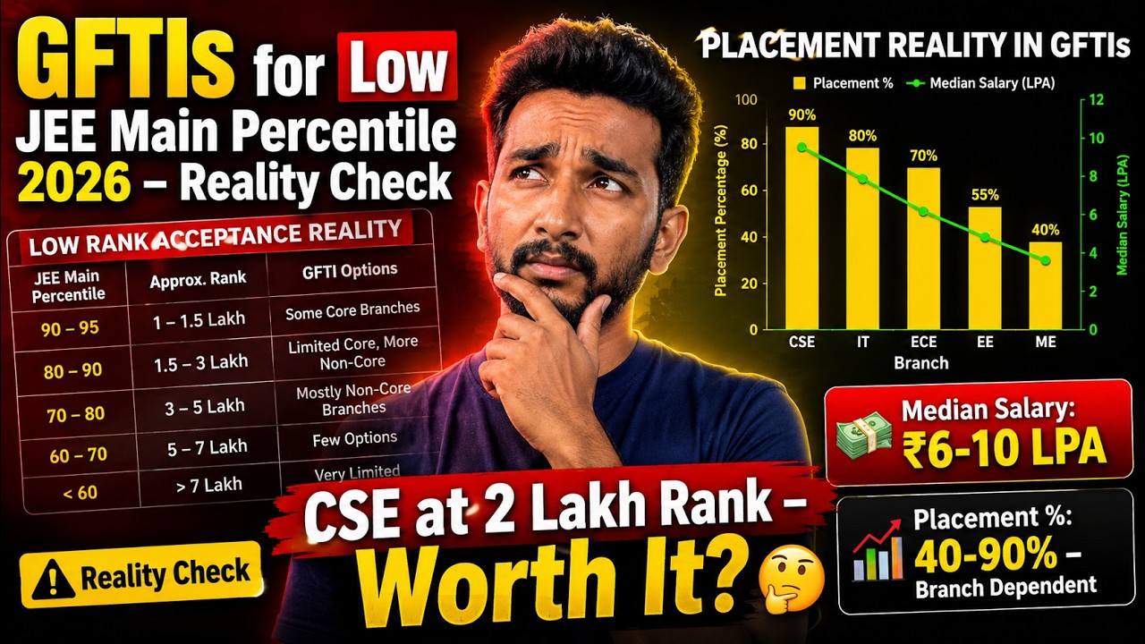 10 Lakh+ Rank? Best GFTIs Colleges for CSE in 2026 🔥 GFTI at Low JEE Mains Percentile