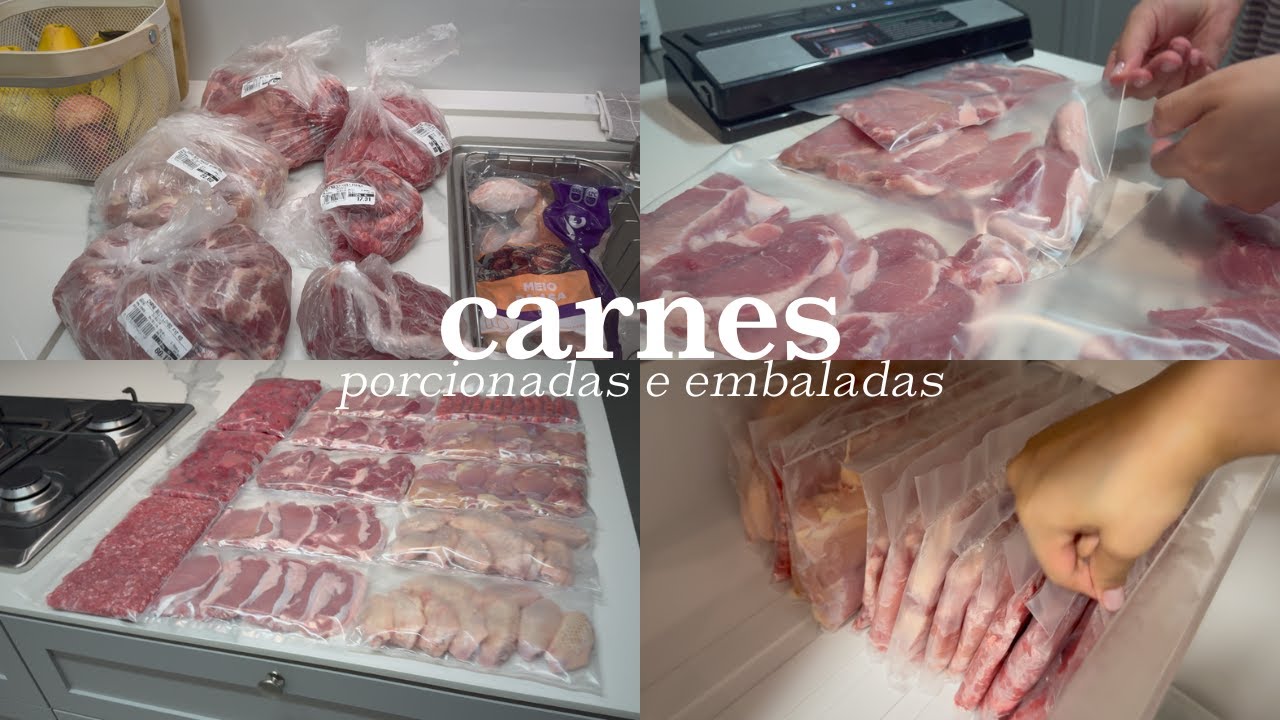 PORCIONANDO E EMBALANDO AS CARNES | organização das carnes para congelar.
