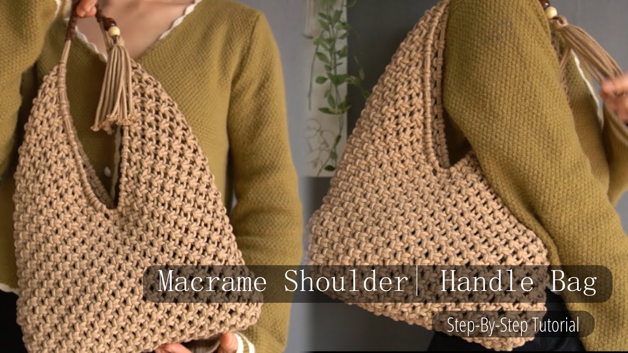 Macrame Handbag DIY: Create a Stylish & Practical Tote| Step by Step Guide with Subtitles
