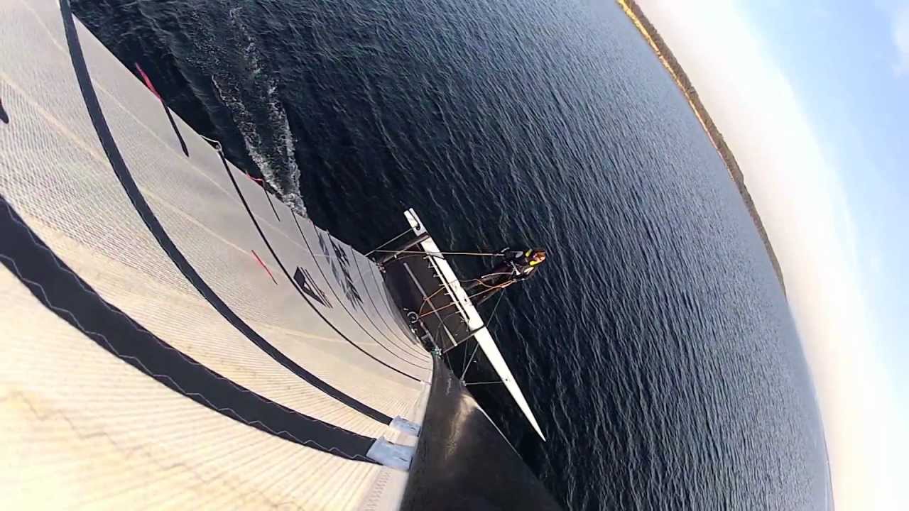 A-Class catamaran sailing - Wismar Bay October 2012 (GoPro Hero 2)