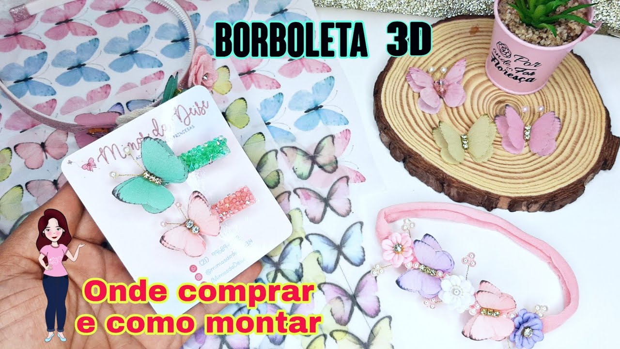 BORBOLETAS 3D - Lindas - Onde comprar - como montar - Butterfly
