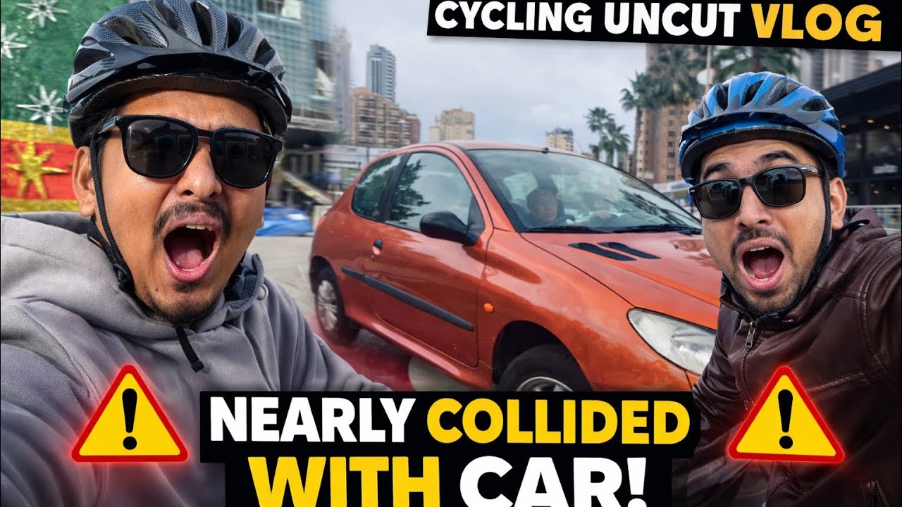 Uncut Cycling Vlog | Finestart to Benidorm Central | Bad weather light Rain Beach Ride