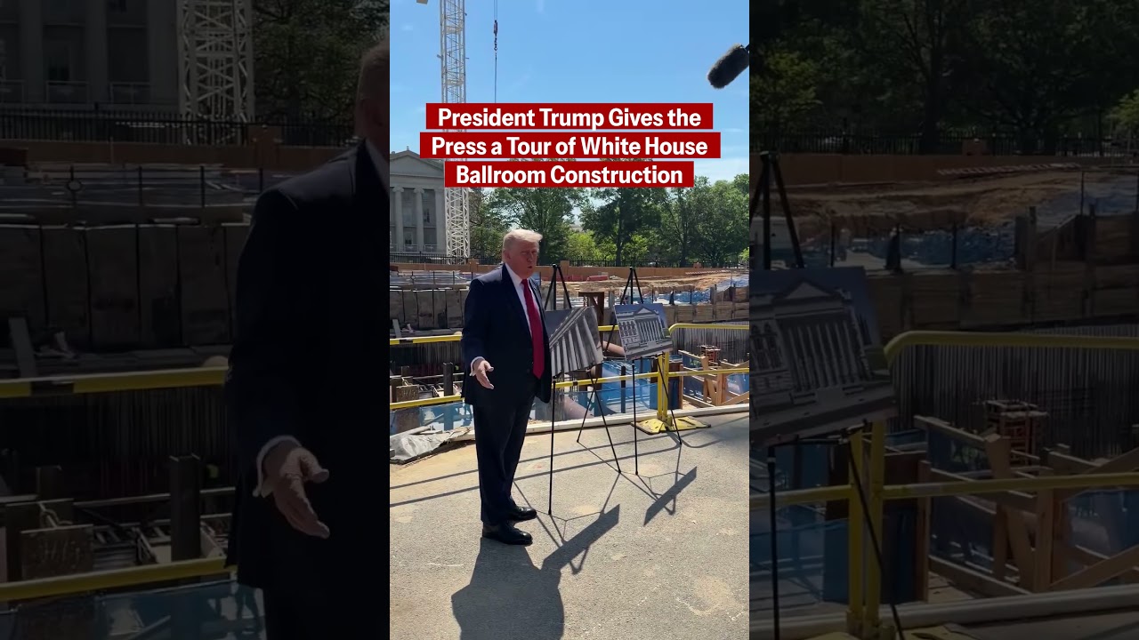 JUST NOW: President Trump just gives press a look inside the White House ballroom construction