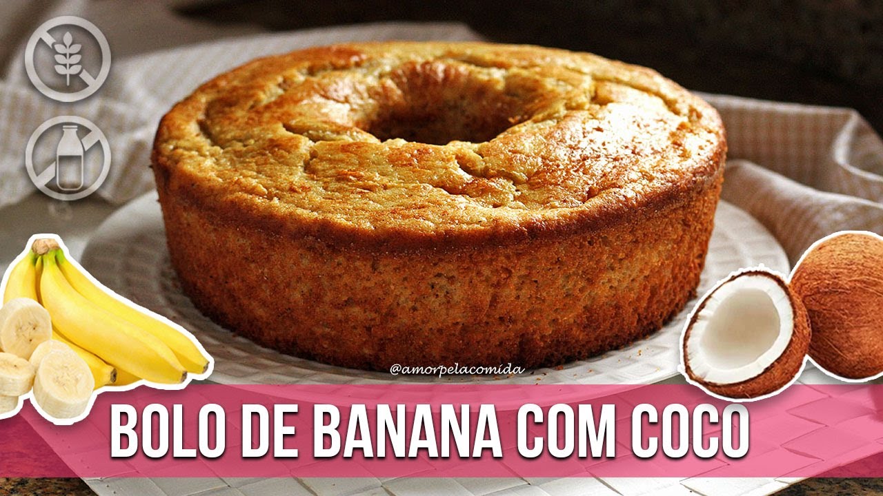 BOLO DE BANANA INTEGRAL COM COCO DE LIQUIDIFICADOR