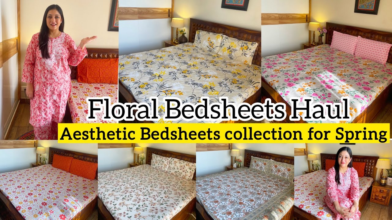 Aesthetic floral bedsheets collection|Floral bedsheets haul|Spring ready home