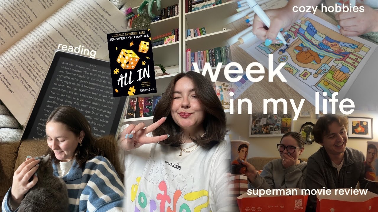 week in my life 💫🩵🍊 reading updates, cozy hobbies, + superman review
