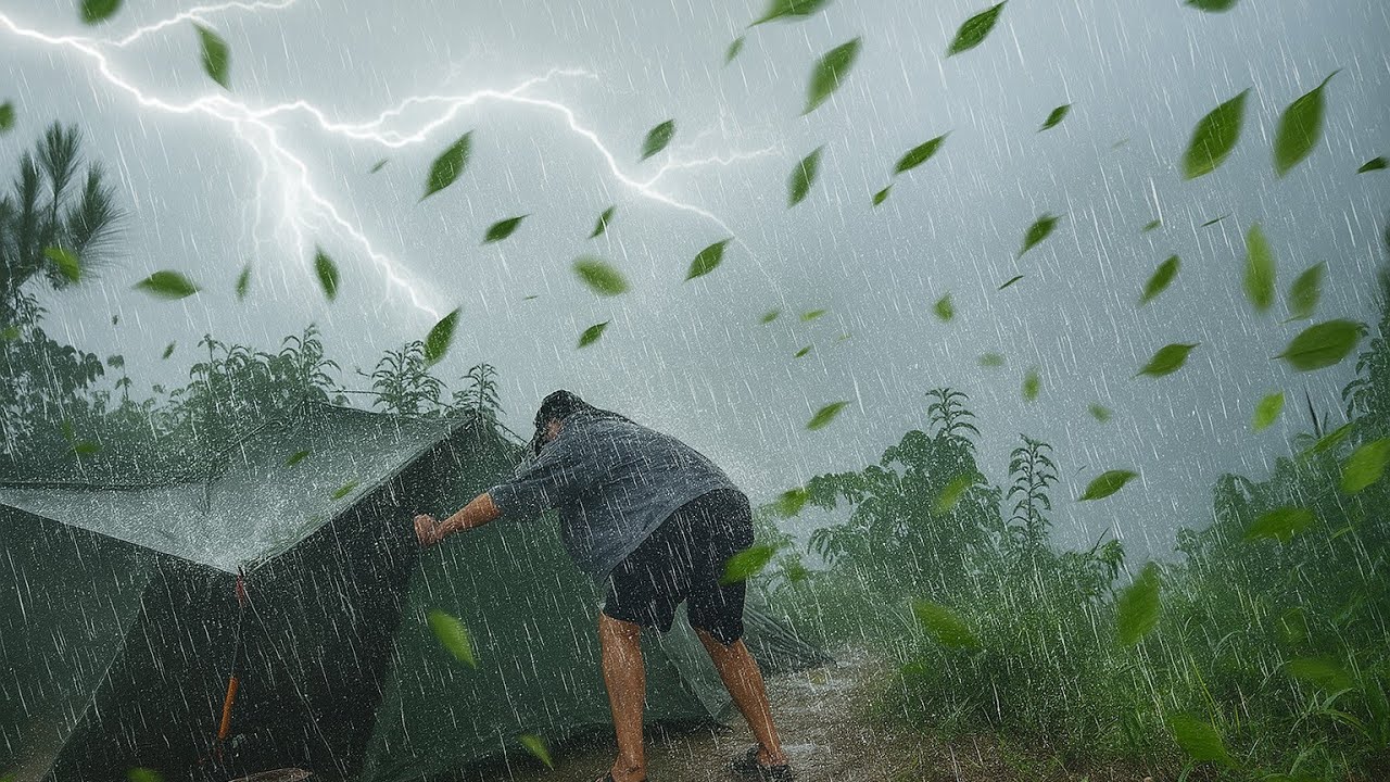 BRUTAL STORMS ⛈️ CAMPING IN HEAVY RAIN AND THUNDERSTORMS ‼️