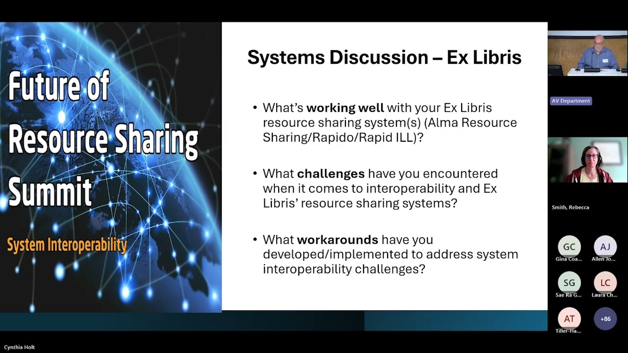 Resource Sharing Systems Discussion - OCLC & Clarivate  Systems