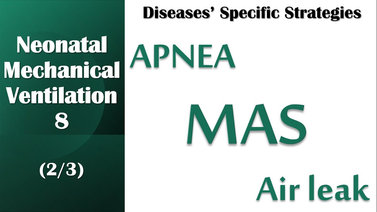 Neonatal Mechanical Ventilation 8 (2/3) | Diseases' Specific Strategies | MAS, Apnea, Air Leak