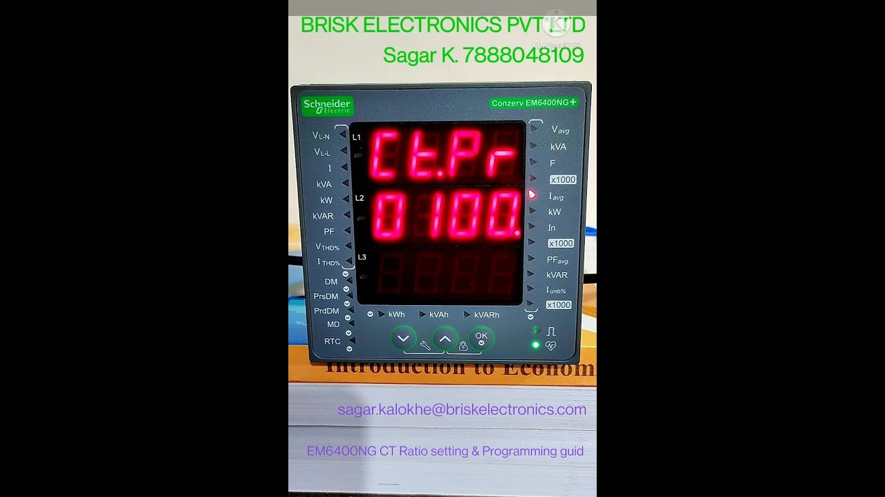 EM6400NG Meter CT ratio setting (Part-1) Schneider 6400 meter programming manual, Energy meter set.
