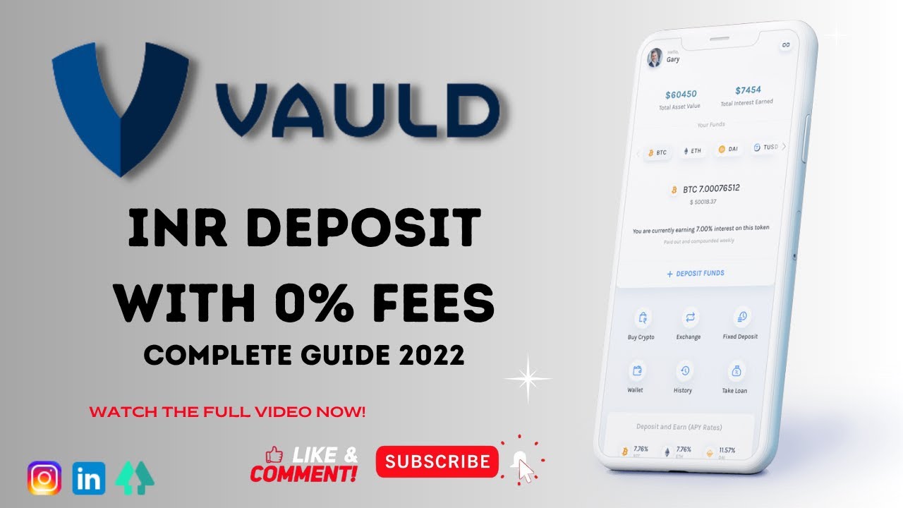 How to Deposit INR in Vauld with 0% fees || INR Deposit in Vauld || INR Deposit using UPI